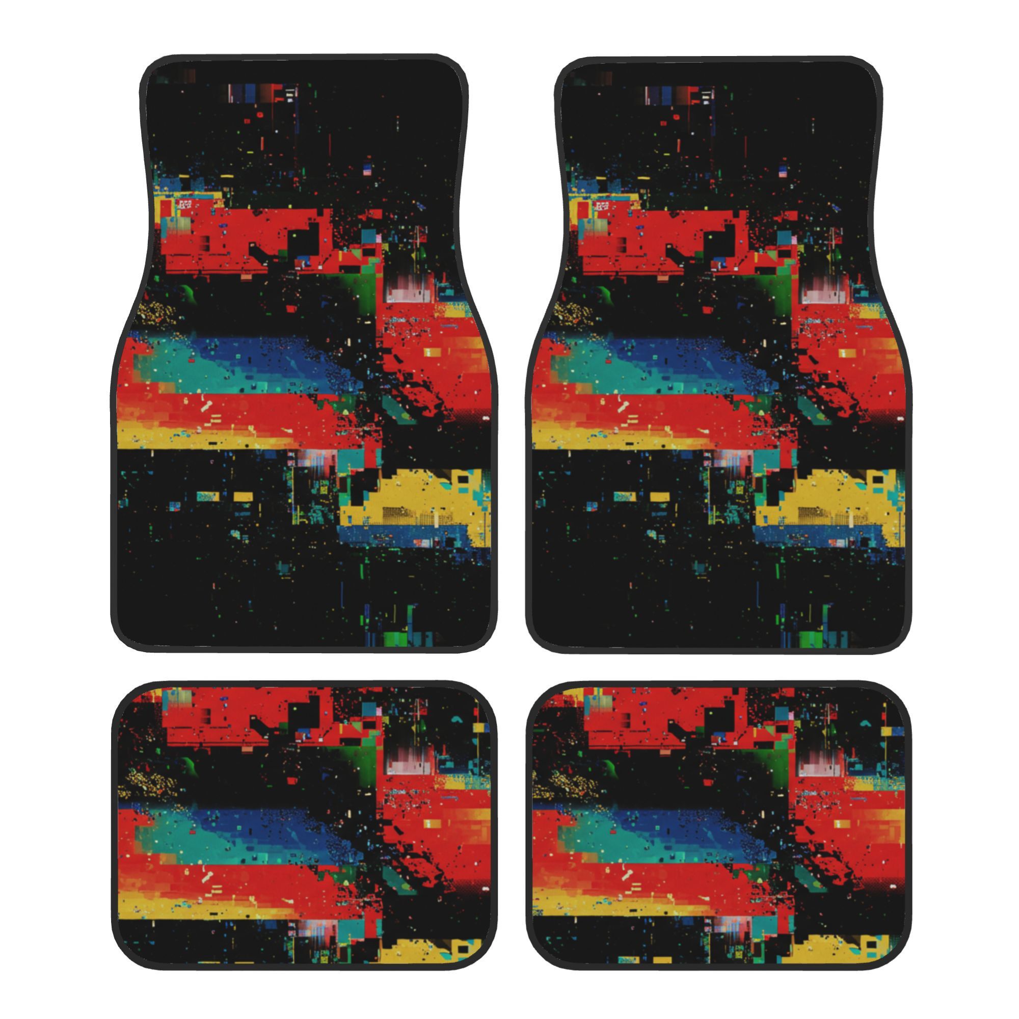 Interior Design Graphic Design - 4pcs Fashionable Car Mats, Printing Elements,