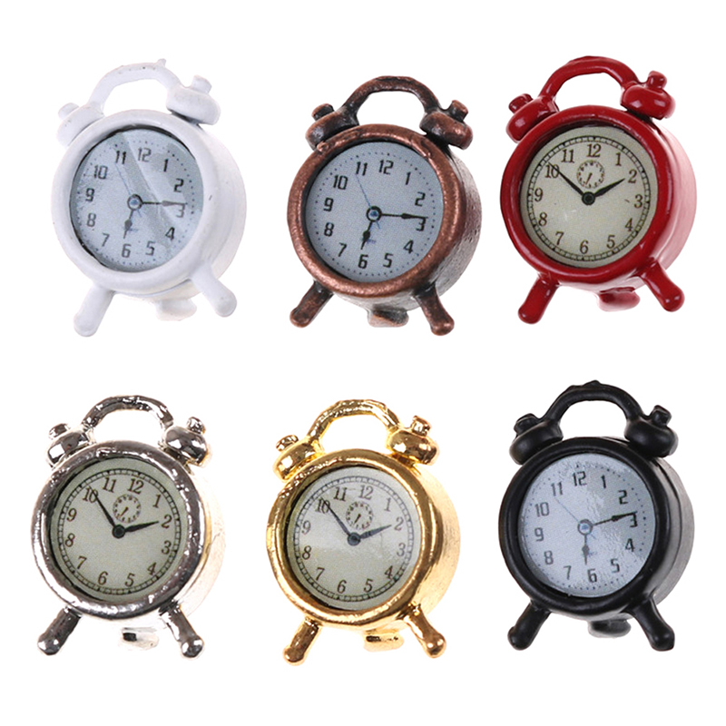 Interior Design Living Room - 1pc 1:12 Metal Doll Alarm Clock